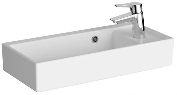 VitrA 7406B003-0029 ArchiPlan Tezgah Üstü Sağ Armatür Delikli Lavabo 60cm,Beyaz.